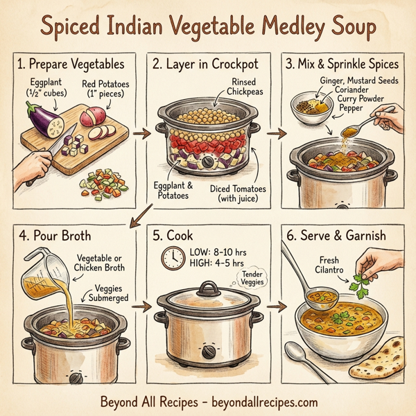 Spiced Indian Vegetable Medley Soup instructions
