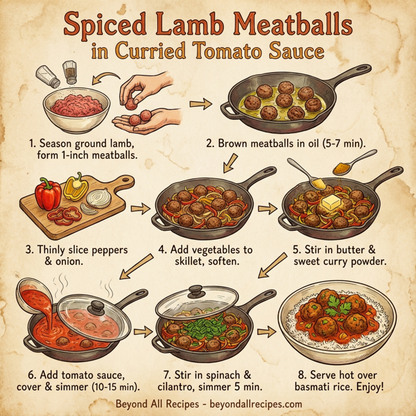 Spiced Lamb Meatballs in Curried Tomato Sauce instructions