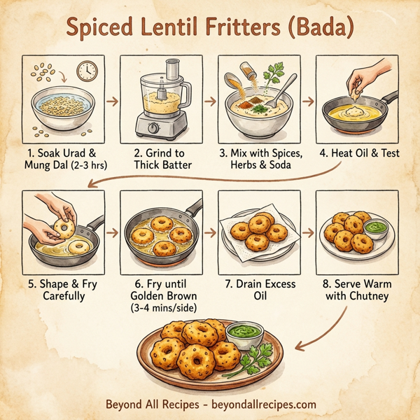 Spiced Lentil Fritters (Bada) instructions