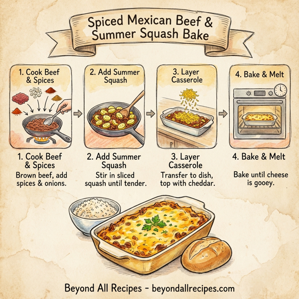 Spiced Mexican Beef and Summer Squash Bake instructions