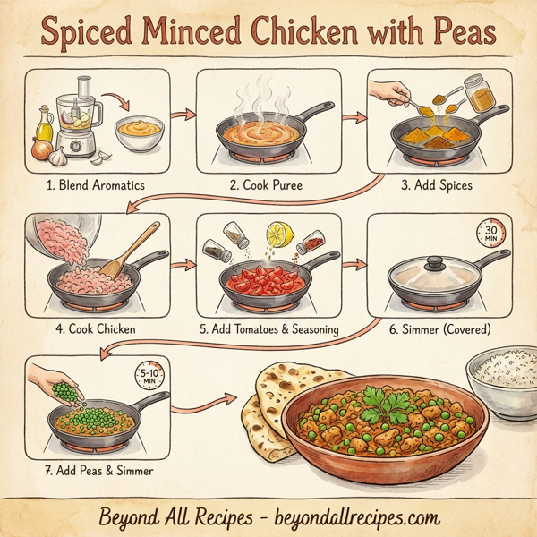 Spiced Minced Chicken with Peas instructions