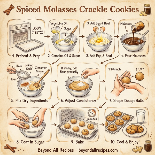 Spiced Molasses Crackle Cookies instructions
