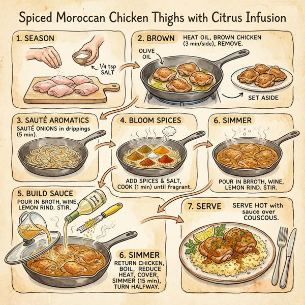 Spiced Moroccan Chicken Thighs with Citrus Infusion instructions