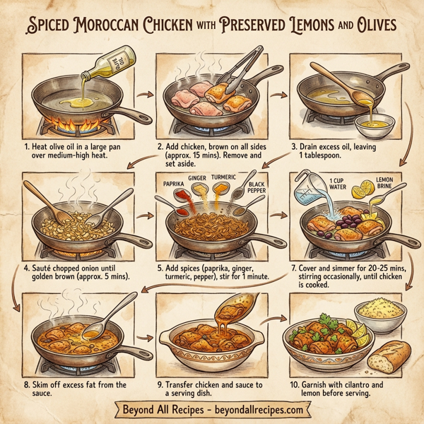Spiced Moroccan Chicken with Preserved Lemons and Olives instructions