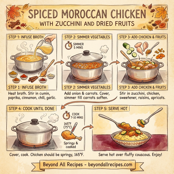 Spiced Moroccan Chicken with Zucchini and Dried Fruits instructions