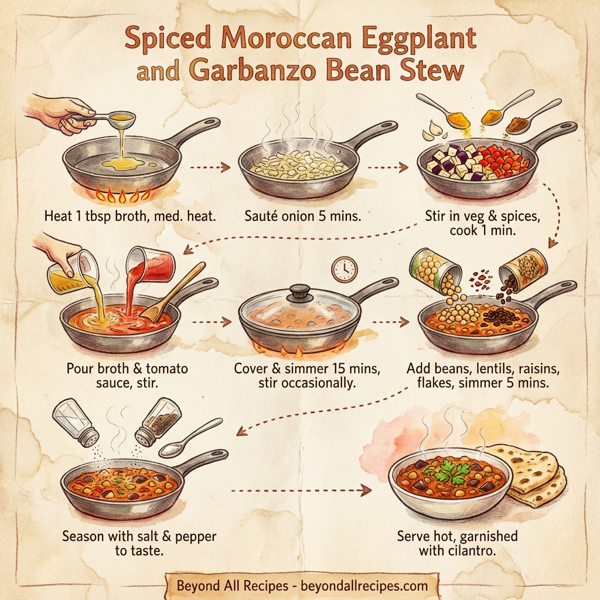 Spiced Moroccan Eggplant and Garbanzo Bean Stew instructions