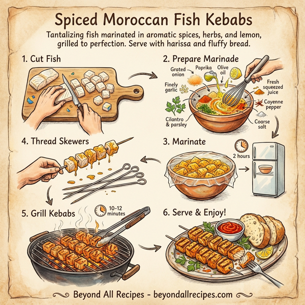 Spiced Moroccan Fish Kebabs instructions