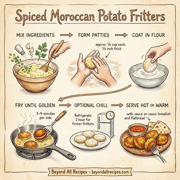 Spiced Moroccan Potato Fritters instructions