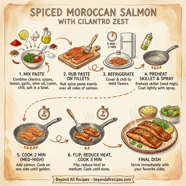 Spiced Moroccan Salmon with Cilantro Zest instructions