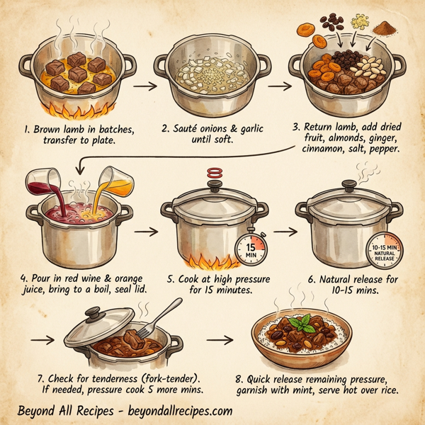 Spiced North African Lamb Stew with Dried Fruit and Almonds instructions