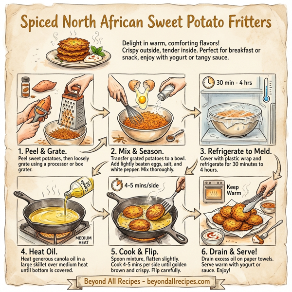 Spiced North African Sweet Potato Fritters instructions