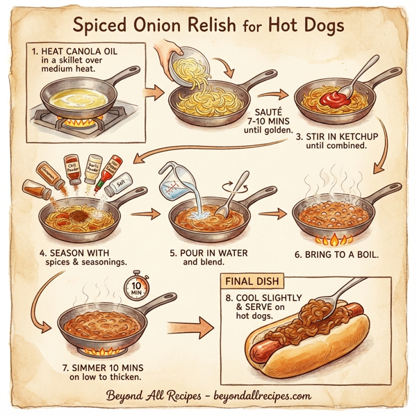 Spiced Onion Relish for Hot Dogs instructions