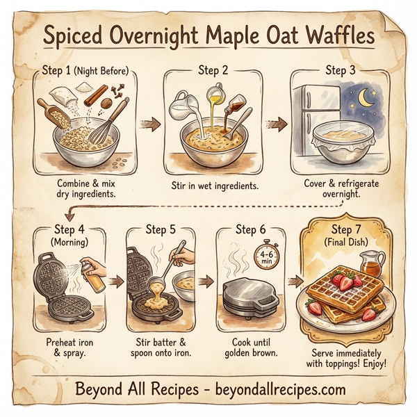 Spiced Overnight Maple Oat Waffles instructions