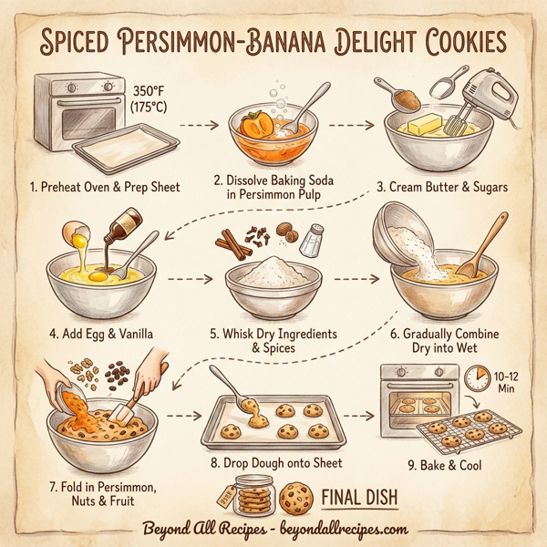Spiced Persimmon-Banana Delight Cookies instructions