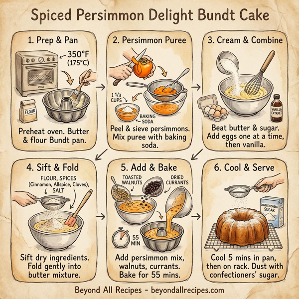 Spiced Persimmon Delight Bundt Cake instructions