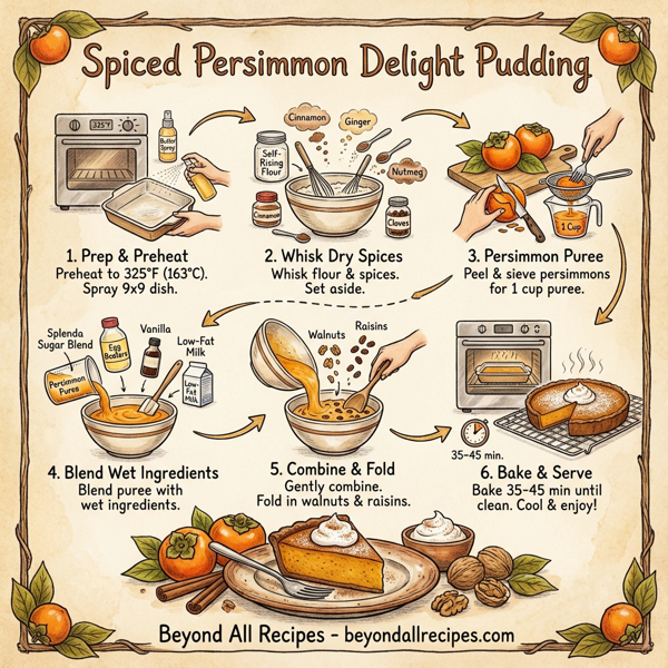 Spiced Persimmon Delight Pudding instructions
