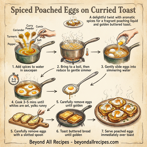 Spiced Poached Eggs on Curried Toast instructions