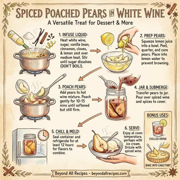 Spiced Poached Pears in White Wine instructions