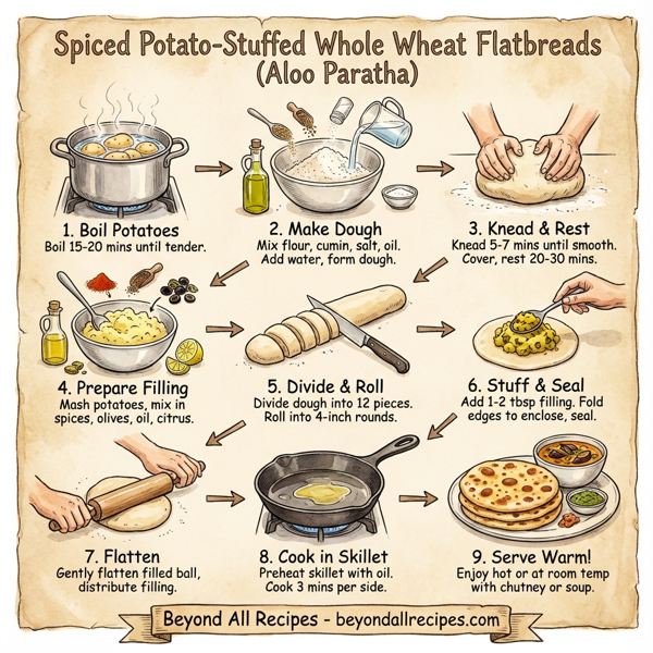 Spiced Potato-Stuffed Whole Wheat Flatbreads (Aloo Paratha) instructions
