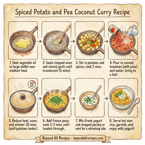 Spiced Potato and Pea Coconut Curry instructions