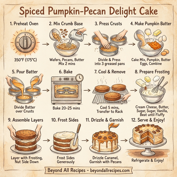 Spiced Pumpkin-Pecan Delight Cake instructions