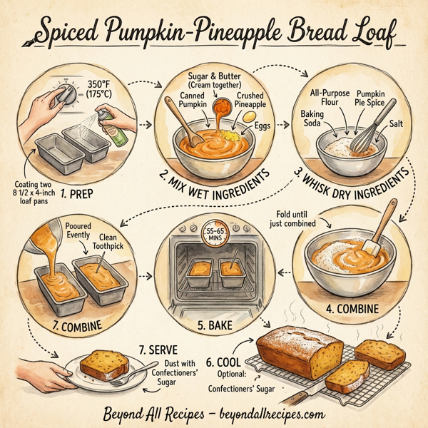 Spiced Pumpkin-Pineapple Bread Loaf instructions