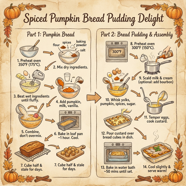 Spiced Pumpkin Bread Pudding Delight instructions