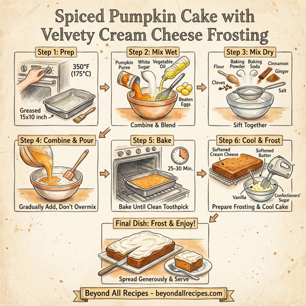 Spiced Pumpkin Cake with Velvety Cream Cheese Frosting instructions
