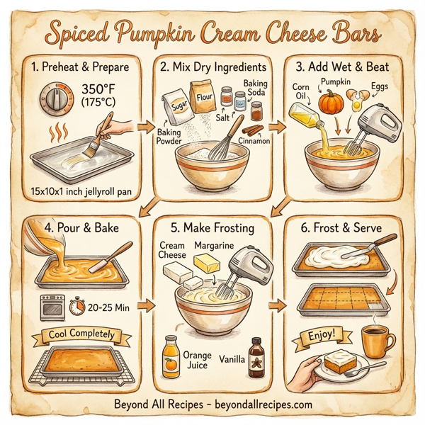 Spiced Pumpkin Cream Cheese Bars instructions