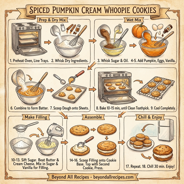 Spiced Pumpkin Cream Whoopie Cookies instructions