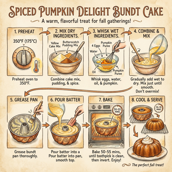 Spiced Pumpkin Delight Bundt Cake instructions