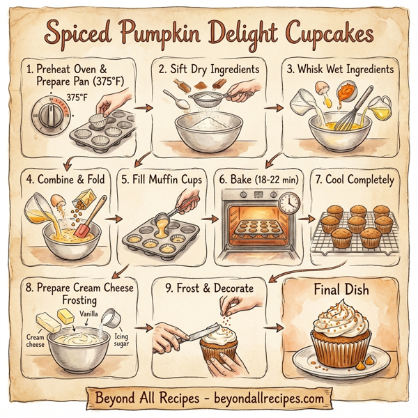 Spiced Pumpkin Delight Cupcakes instructions
