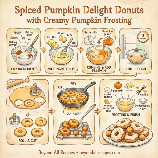 Spiced Pumpkin Delight Donuts with Creamy Pumpkin Frosting instructions