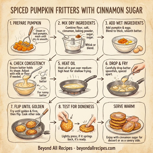 Spiced Pumpkin Fritters with Cinnamon Sugar instructions