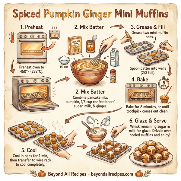 Spiced Pumpkin Ginger Mini Muffins instructions