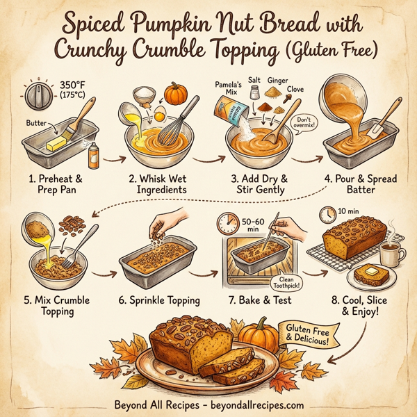 Spiced Pumpkin Nut Bread with Crunchy Crumble Topping - Gluten Free instructions