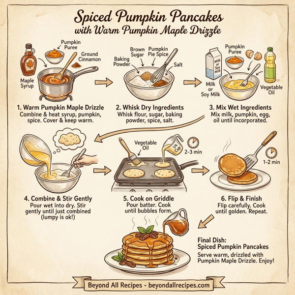 Spiced Pumpkin Pancakes with Warm Pumpkin Maple Drizzle instructions