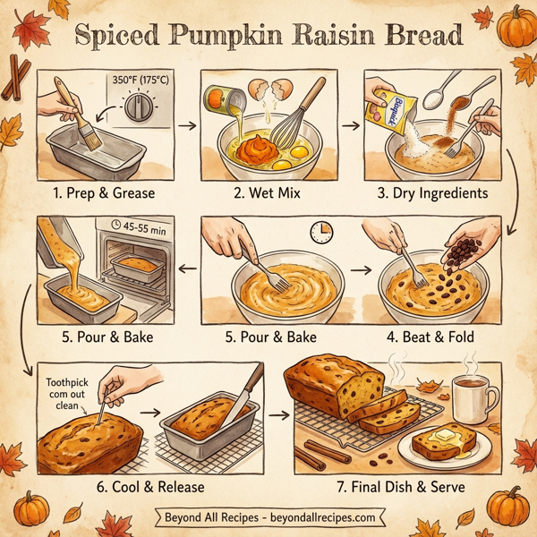 Spiced Pumpkin Raisin Bread instructions