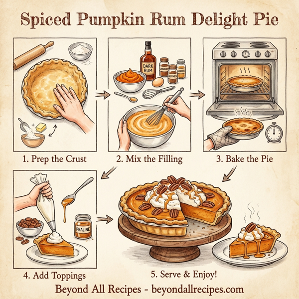 Spiced Pumpkin Rum Delight Pie instructions