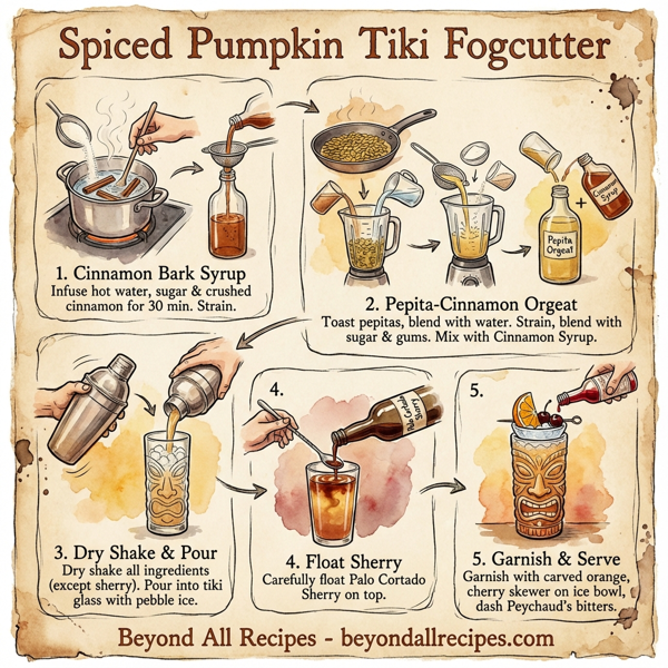Spiced Pumpkin Tiki Fogcutter instructions