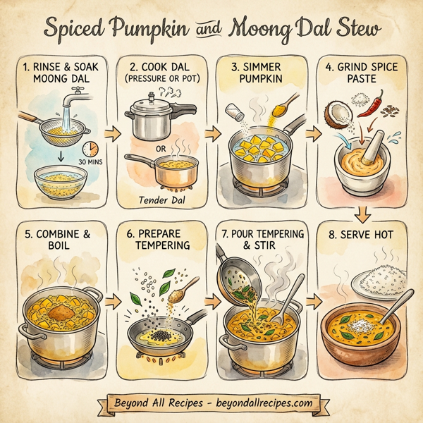 Spiced Pumpkin and Moong Dal Stew instructions