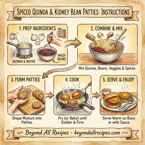 Spiced Quinoa and Kidney Bean Patties instructions