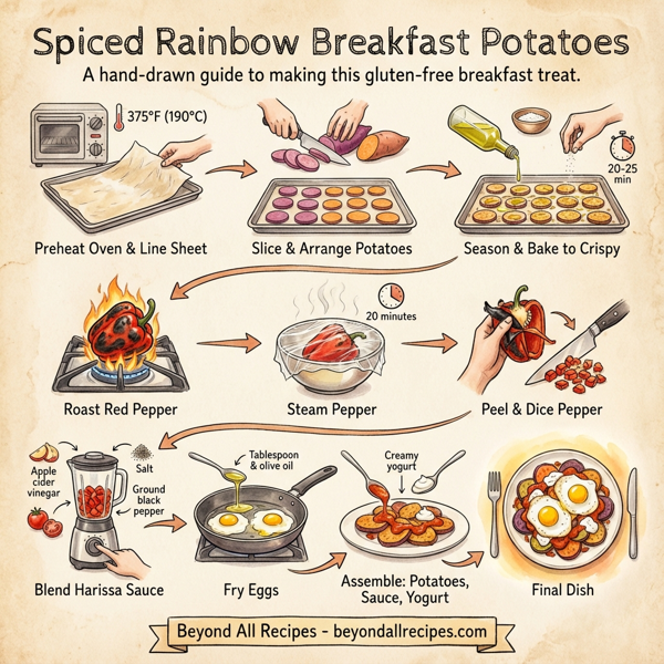 Spiced Rainbow Breakfast Potatoes instructions