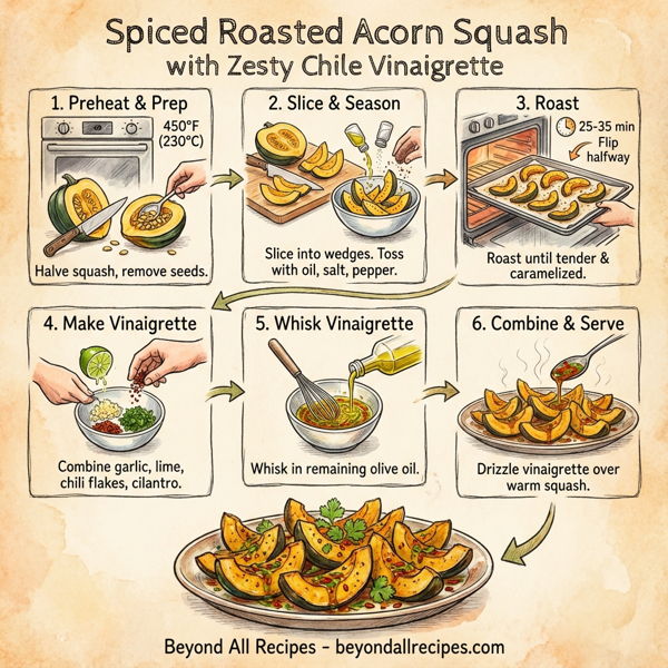 Spiced Roasted Acorn Squash with Zesty Chile Vinaigrette instructions