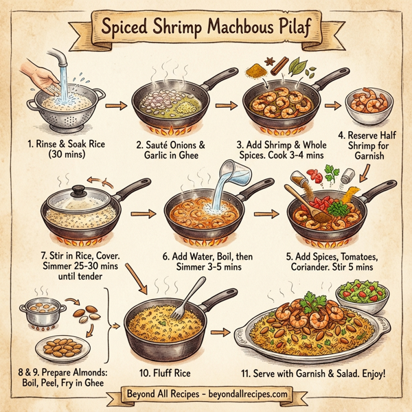Spiced Shrimp Machbous Pilaf instructions