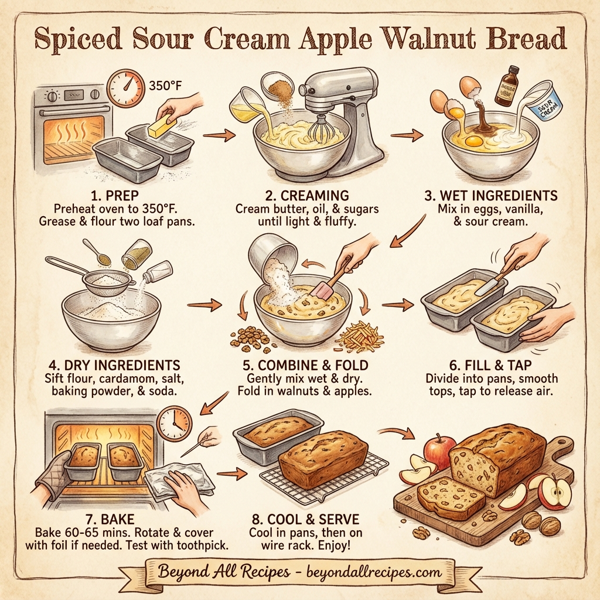Spiced Sour Cream Apple Walnut Bread instructions