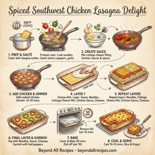 Spiced Southwest Chicken Lasagna Delight instructions
