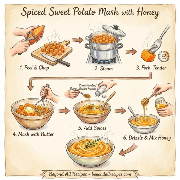Spiced Sweet Potato Mash with Honey instructions