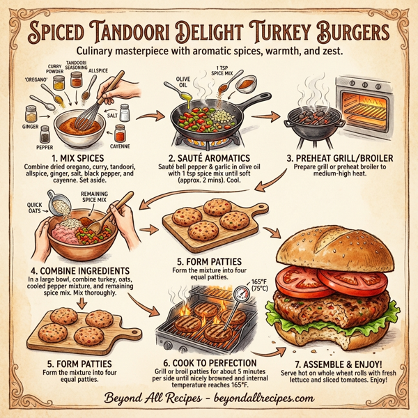 Spiced Tandoori Delight Turkey Burgers instructions