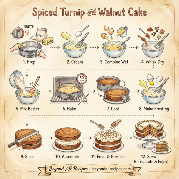 Spiced Turnip and Walnut Cake instructions